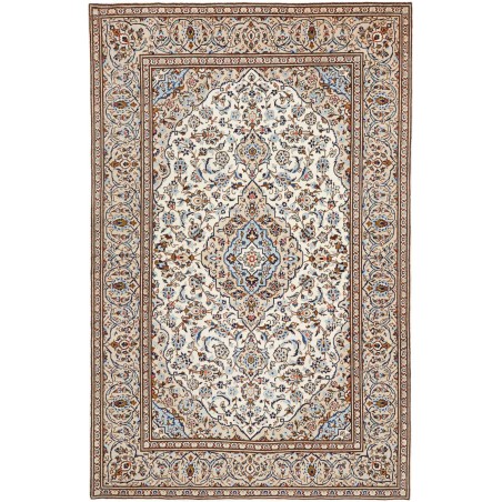 Tappeto Kashan Persia bianco marrone 200x308