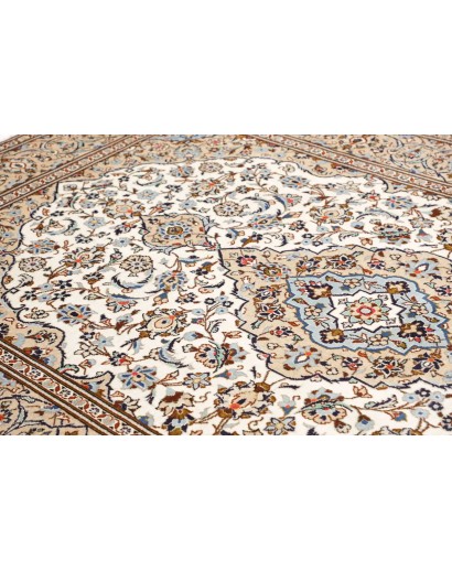Tappeto Kashan Persia bianco marrone 200x308