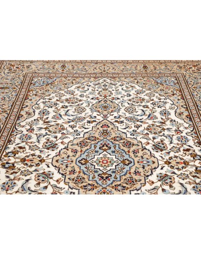 Tappeto Kashan Persia bianco marrone 200x308
