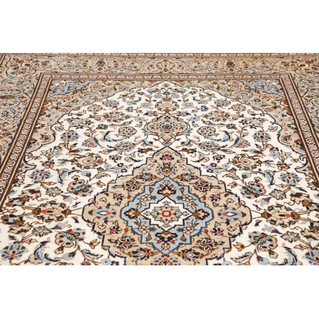 Tappeto Kashan Persia bianco marrone 200x308