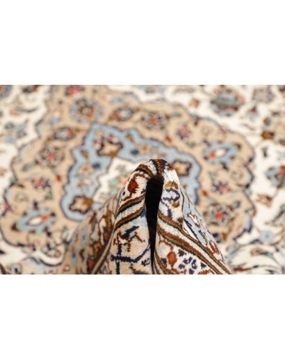 Tappeto Kashan Persia bianco marrone 200x308