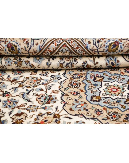 Tappeto Kashan Persia bianco marrone 200x308