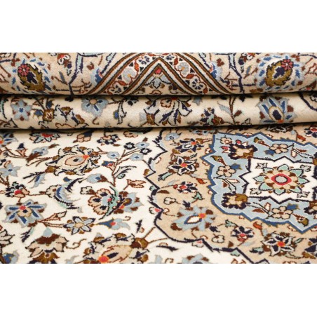 Tappeto Kashan Persia bianco marrone 200x308