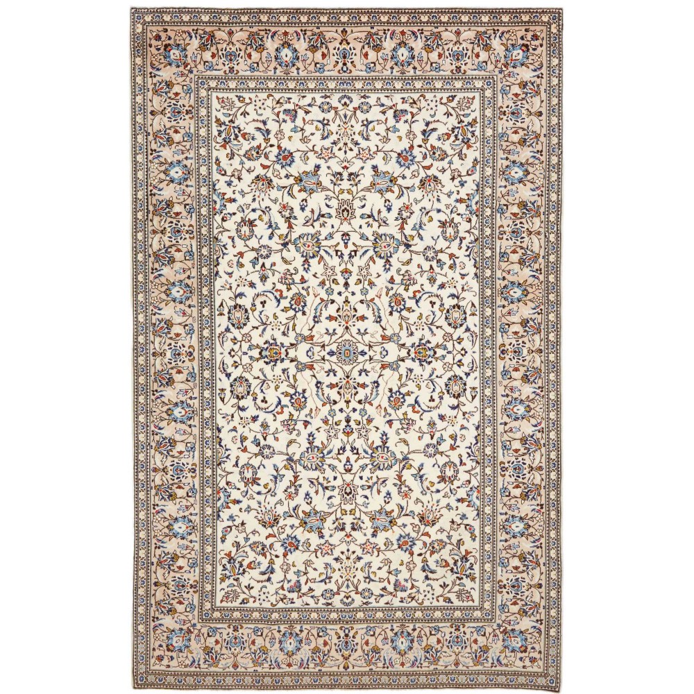 Tappeto Kashan Persia bianco grigio 198x310