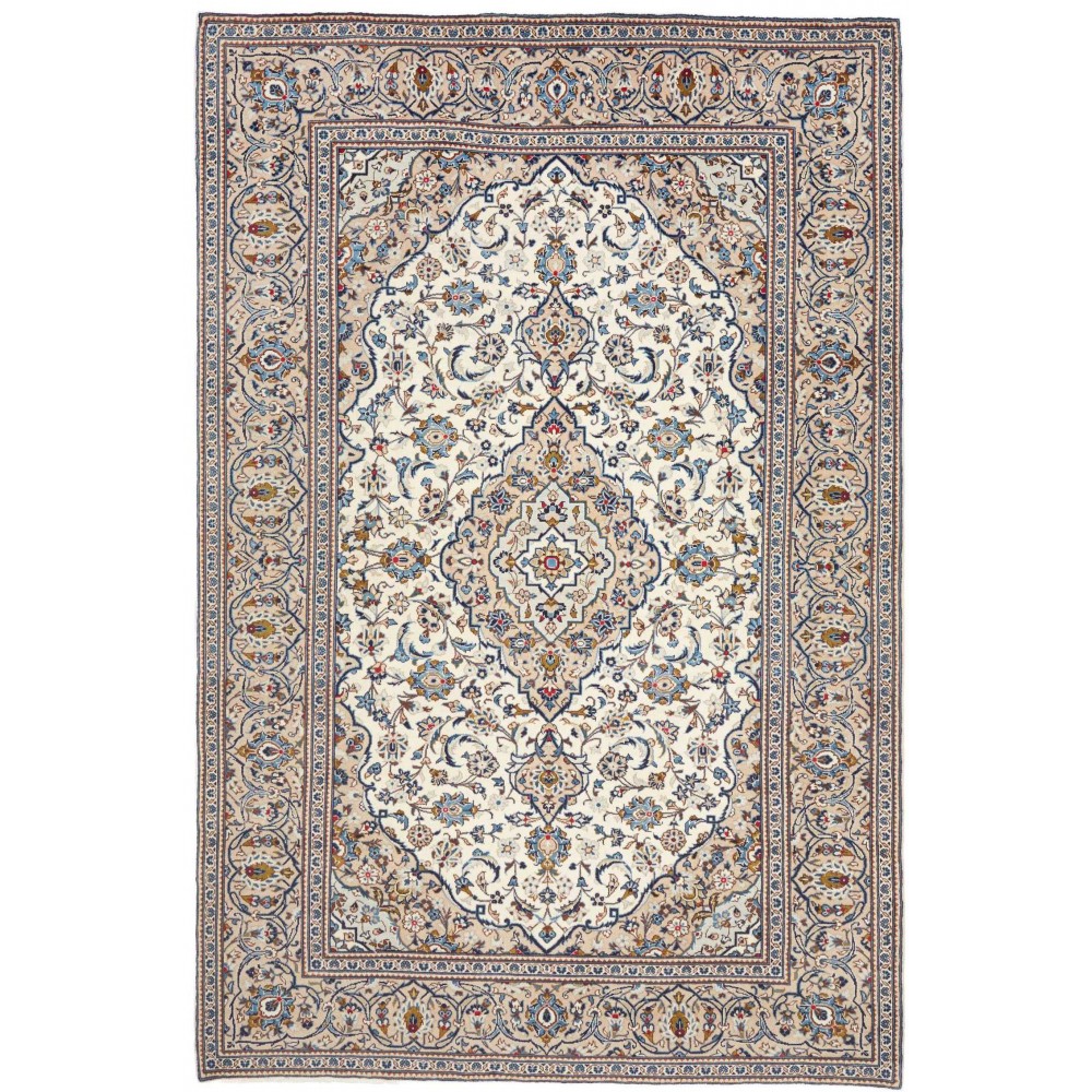 Tappeto Kashan Persia beige grigio 198x298