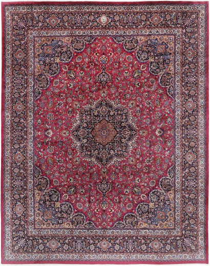Tappeto Mashad Persia azzurro blu 390x500