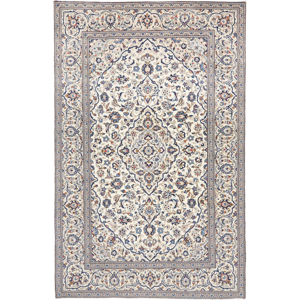 Tappeto Kashan Persia bianco grigio 200x308