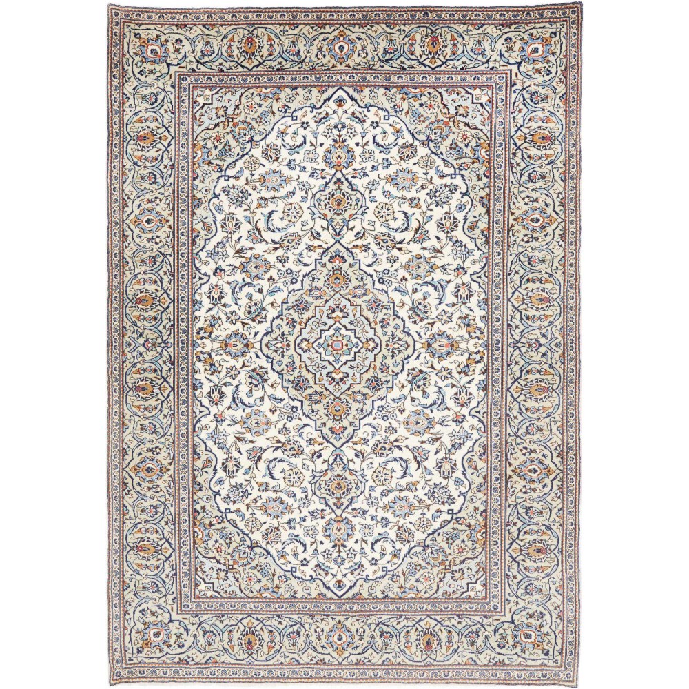 Tappeto Kashan Persia bianco grigio 200x288