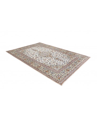 Tappeto Kashan Persia bianco grigio 200x288