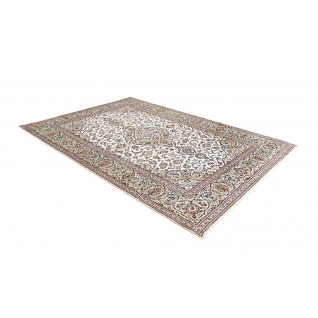Tappeto Kashan Persia bianco grigio 200x288