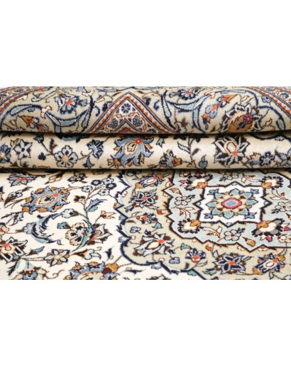Tappeto Kashan Persia bianco grigio 200x288