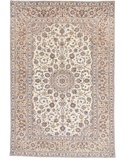 Tappeto Kashan Persia bianco grigio 198x292