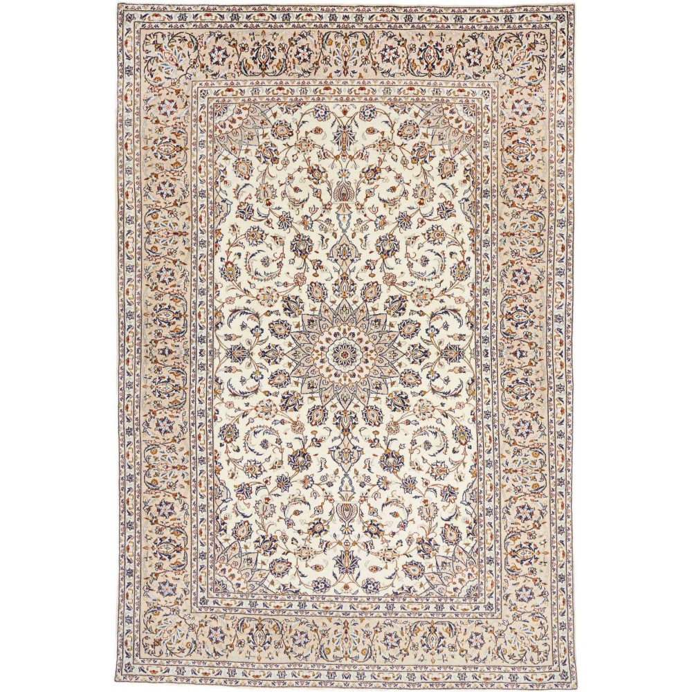 Tappeto Kashan Persia bianco grigio 198x292