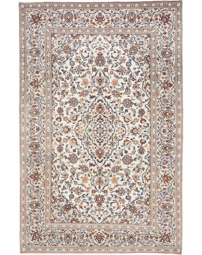 Tappeto Kashan Persia bianco grigio 198x304