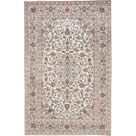 Tappeto Kashan Persia bianco grigio 198x304