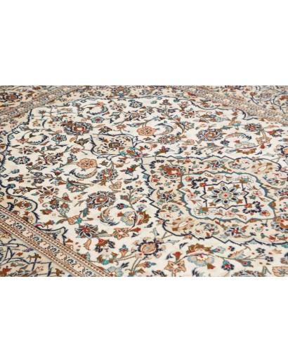 Tappeto Kashan Persia bianco grigio 198x304
