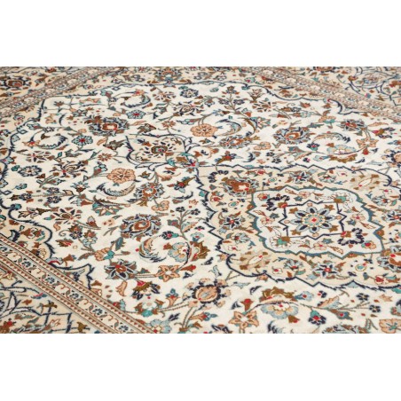 Tappeto Kashan Persia bianco grigio 198x304