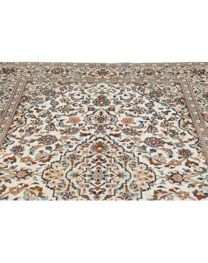 Tappeto Kashan Persia bianco grigio 198x304