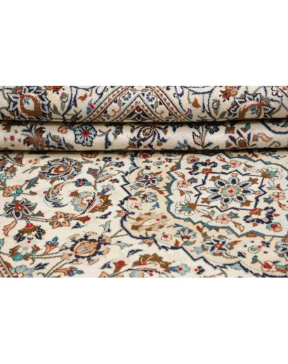 Tappeto Kashan Persia bianco grigio 198x304