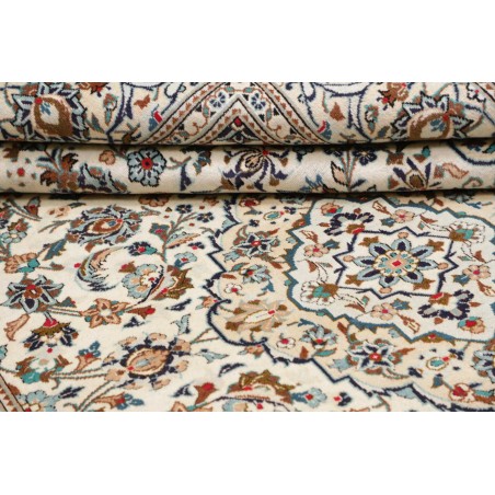 Tappeto Kashan Persia bianco grigio 198x304