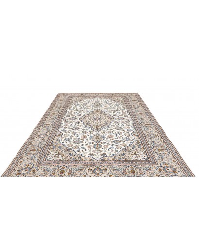 Tappeto Kashan Persia bianco azzurro 205x300