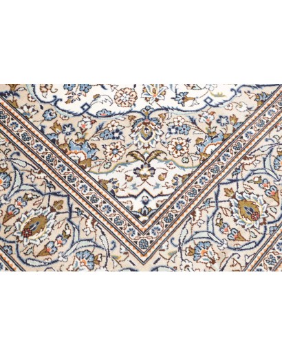 Tappeto Kashan Persia bianco azzurro 205x300