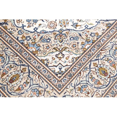 Tappeto Kashan Persia bianco azzurro 205x300