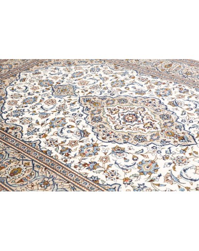 Tappeto Kashan Persia bianco azzurro 205x300