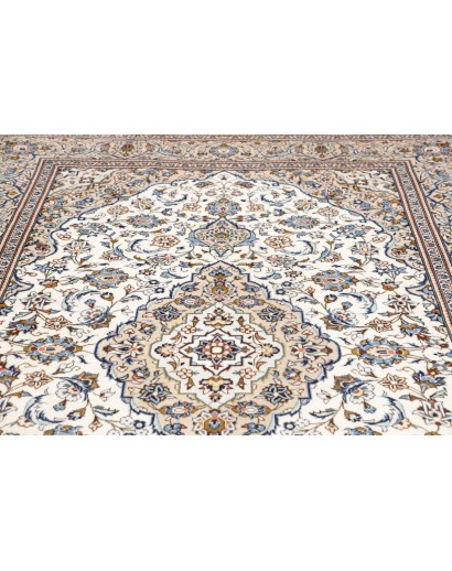 Tappeto Kashan Persia bianco azzurro 205x300