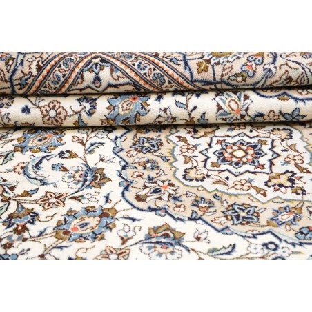 Tappeto Kashan Persia bianco azzurro 205x300