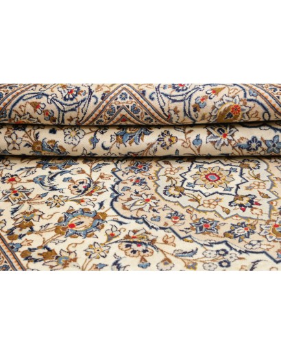 Tappeto Kashan Persia bianco grigio 200x296
