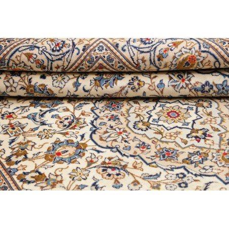 Tappeto Kashan Persia bianco grigio 200x296