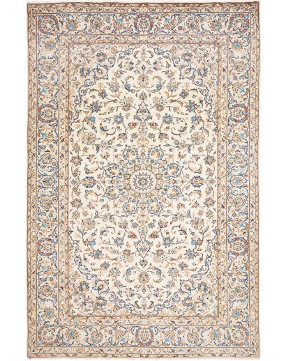 Tappeto Kashan Persia bianco grigio 197x302
