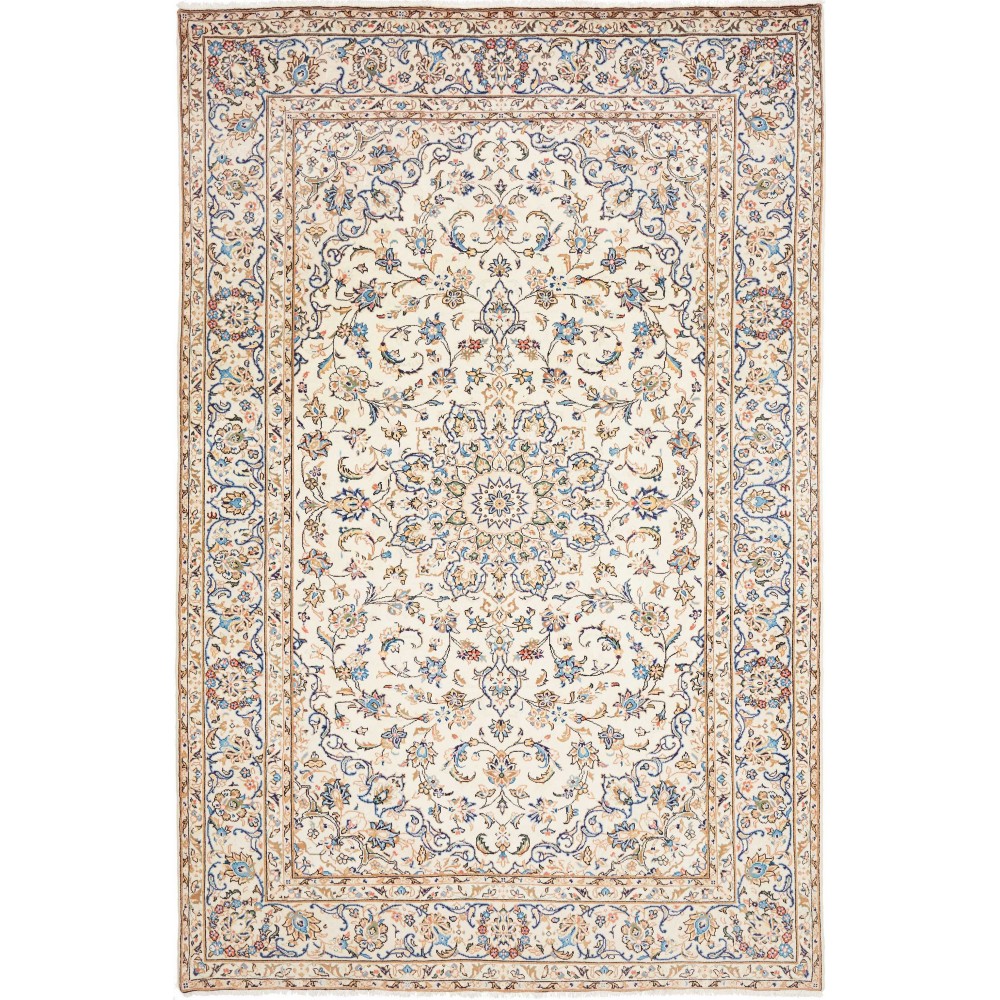 Tappeto Kashan Persia bianco grigio 197x302