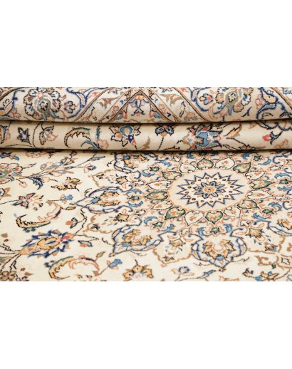 Tappeto Kashan Persia bianco grigio 197x302