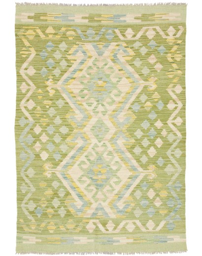 Tappeto Kilim Afghanistan marrone verde 102x149