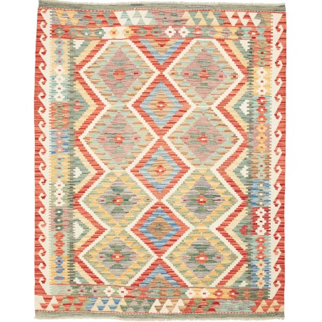 Tappeto Kilim Afghanistan marrone bianco 156x194