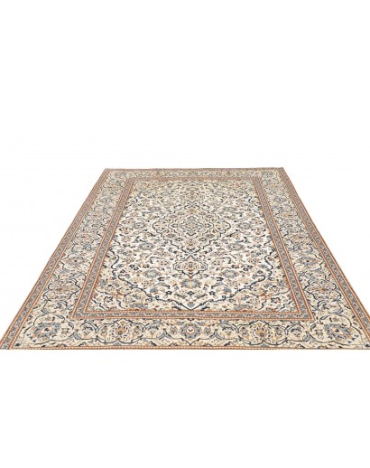 Tappeto Kashan Persia bianco azzurro 200x304