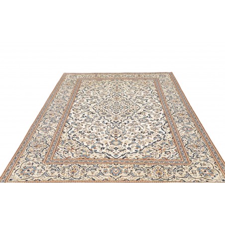 Tappeto Kashan Persia bianco azzurro 200x304
