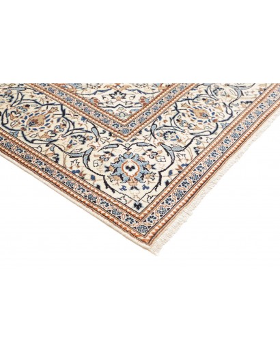 Tappeto Kashan Persia bianco azzurro 200x304