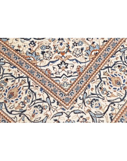 Tappeto Kashan Persia bianco azzurro 200x304
