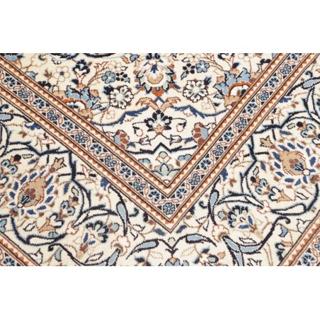 Tappeto Kashan Persia bianco azzurro 200x304