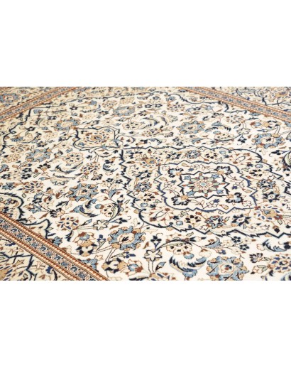 Tappeto Kashan Persia bianco azzurro 200x304