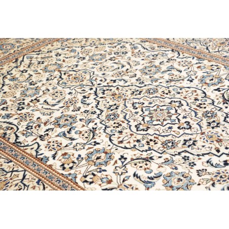 Tappeto Kashan Persia bianco azzurro 200x304