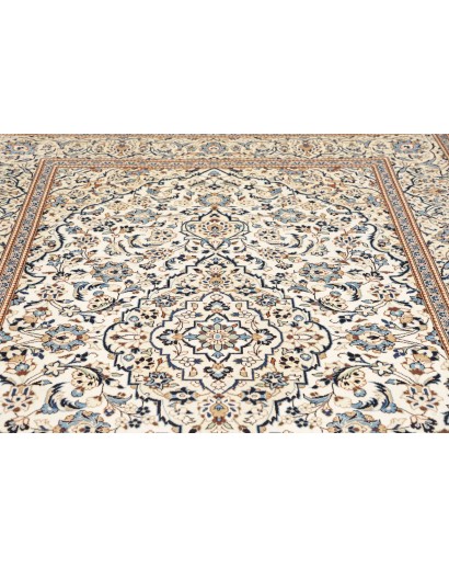 Tappeto Kashan Persia bianco azzurro 200x304