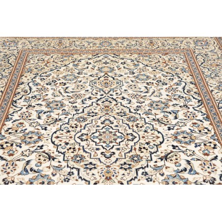 Tappeto Kashan Persia bianco azzurro 200x304