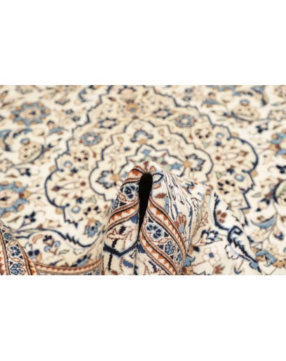 Tappeto Kashan Persia bianco azzurro 200x304
