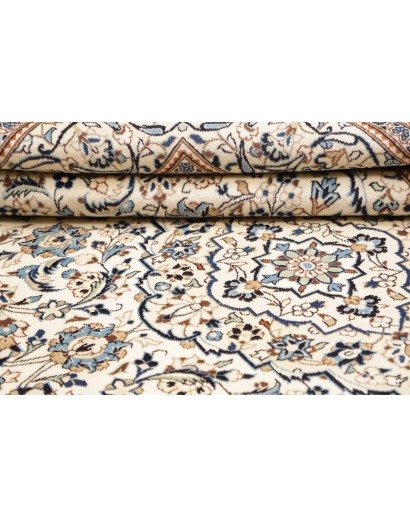 Tappeto Kashan Persia bianco azzurro 200x304