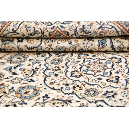 Tappeto Kashan Persia bianco azzurro 200x304