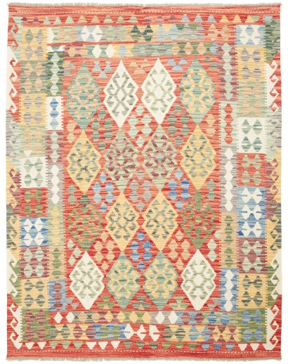 Tappeto Kilim Afghanistan marrone giallo 150x195